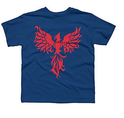 Abstract Red Phoenix Boy's X-Small Royal Youth Graphic T Shirt
