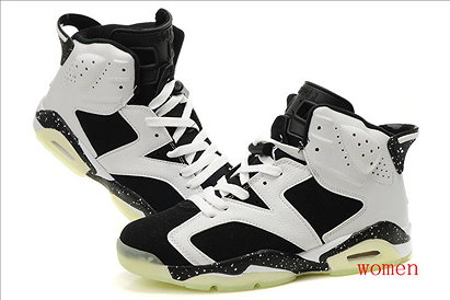 Nike Air Jordan VI Basketball Shoes with Black and White Women Glow Shoes