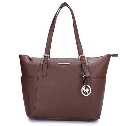 Michael Kors Jet Set Top-Zip Medium Brown Tote Bag
