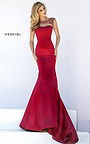 2017 Sherri Hill 32351 Stone Sexy Open Back Red Mermaid Style Prom Gown