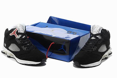 Nike Air Jordan 5 Shox R4 Fusion Custom Black White Mens Shoe