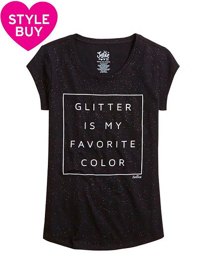 Glitter Graphic Long Tee