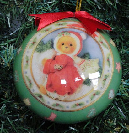 Cherished Teddies - Ornament (Bear wearing hand muffs and Scarf)