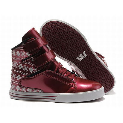 men burgundy white supra tk society skate shoes
