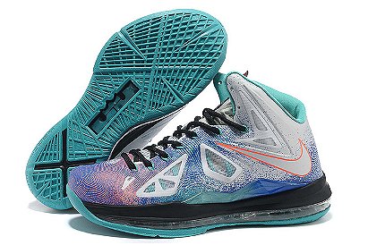 King Lebron James X 10 With Pure Platinum Black Sport Turquoise Colorways