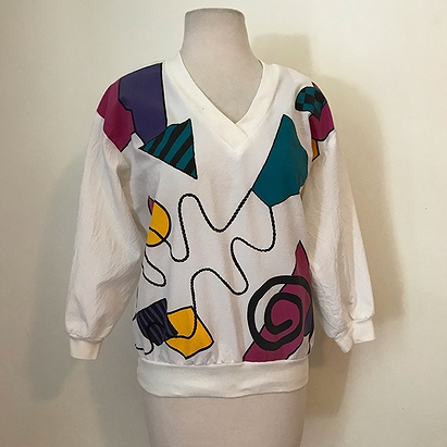 Vintage doodle Memphis Stranger things 1980s top