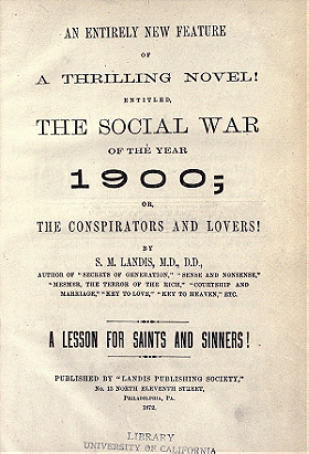 The Social War of the Year 1900; Or, Conspirators and Lovers!