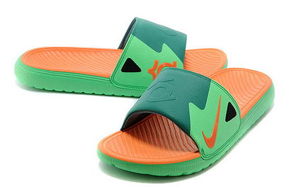 Nike Solarsoft KD Kevin Durant Slides with Color Light Lucid Green/Atomic Mango Mens