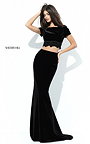 2 Piece Style Sherri Hill 50736 Embellished Slim Black Lace Dress Prom 2016