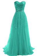 Emma Y Exquisite Sweetheart Tulle Long Prom Dress Party Gowns-US Size 6 Champagne