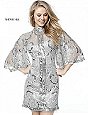 2017 Sherri Hill 51290 Silver Long Sleeves High Neck Beaded Lace Homecoming Gowns