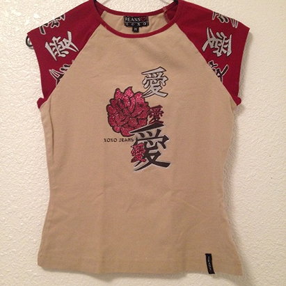 ✨sALE✨ 90s Chinese Symbol Glitter graphic t shirt