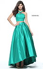 Emerald Beaded 2017 Lace Sherri Hill 51162 Two Piece Prom Satin Dresses Sale