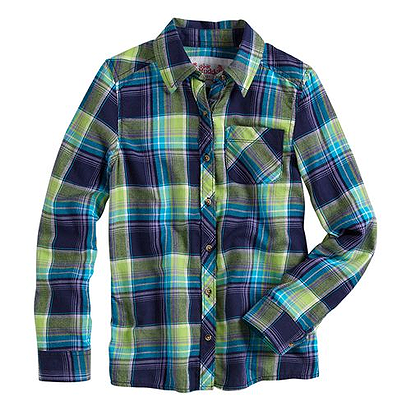Mudd® Plaid Button-Front Tunic Top - Girls' Plus