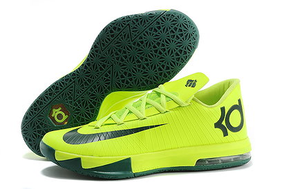 KD 6 Nike Basketball Shoes Volt Electric Green Dark Green Colorways