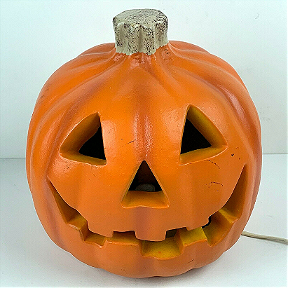 Vintage 1998 Halloween Lighted Pumpkin Jack O Lantern Foam Blow Mold