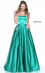Lovely Sherri Hill 50812 Emerald Long Strapless 2017 Prom Dress With Beading