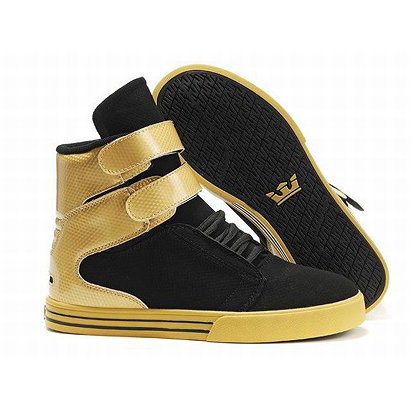 supra tk society high tops gold black suede women shoes