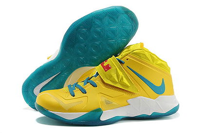 Nike Zoom Lebron Soldier VII 7 Mens Yellow/Jade Blue/White Colorway Trainers