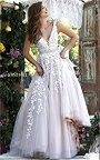 Glamorous Ivory/Nude Sherri Hill 11335 Jeweled Lace Dress Prom 2016
