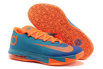 KD VI 6 Mens Size Nike Shoes In Clean Blue Orange Colorways
