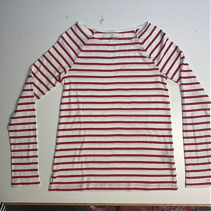 NWT Gap Factory L/S red and white striped Tee