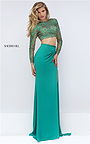 Full Sleeved Jeweled Two Piece Long Sexy Slit Prom Dress In Sherri Hill Style 32339