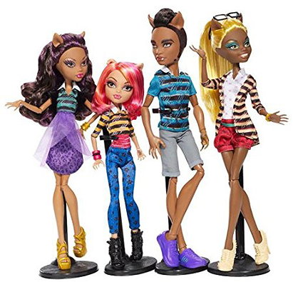 MONSTER HIGH A PACK OF TROUBLE 4 DOLL SET