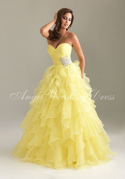 Organza Sweetheart Princess Prom Dress 1246235 at Angelweddingdress
