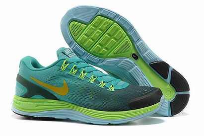 Mens Nike LunarGlide  4 Premium GrayWater green Shoes 