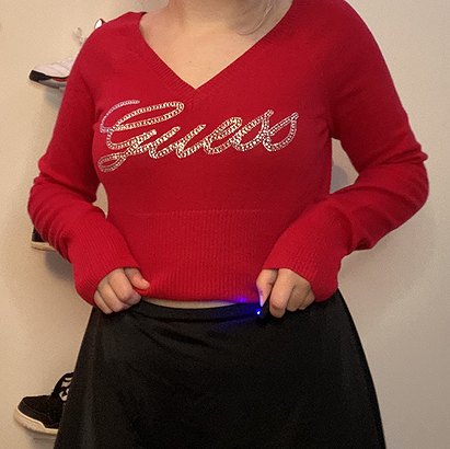 vintage red rhinestone guess sweater!!\nmarked as...