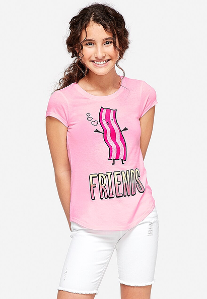 Best Friends Bacon Girls Graphic Tee | Justice