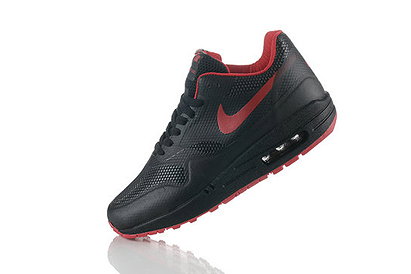 Mens Air Max 1 Hyperfuse Black Red Shoes