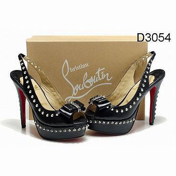 Black Christian Louboutin Lady Clou 150mm Spiked Bow Slingbacks Red Sole Shoes