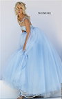 2017 Glamorous Sherri Hill 50008 Long Low Back Blue Stone Prom Dress Gorgeous