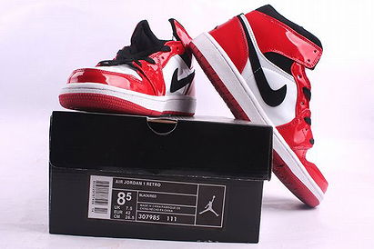Low Top Shoes: Nike Michael Jordan 1 - Black Red and White