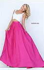 2016 Sherri Hill 50458 Ivory/Fuchsia Long Two-Piece Evening Gown