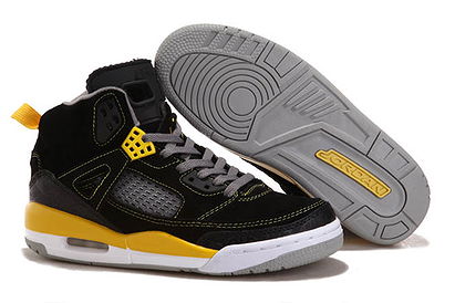 Nike Jordan 3.5 Spizike Suede Shoes - Black Grey and Yellow - Mens 