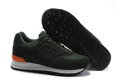Mens new balance MS574 Sonic Edison Chen series olive Green Orange White Shoes