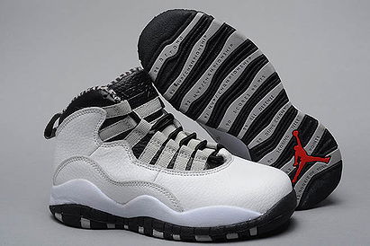 Steels Jordan Kids Sneaker With Color of Light Steel Grey/Varsity Red Black and White Air Retro X