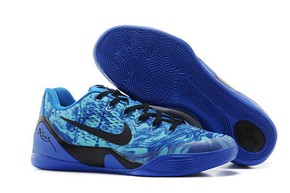 Nike Kobe 9 Low Top EM Blue with Black Newest Colorway Mens Sneakers