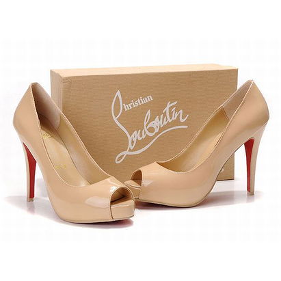 Christian Louboutin Very Prive 120mm Leather Peep Toe Pumps Nude