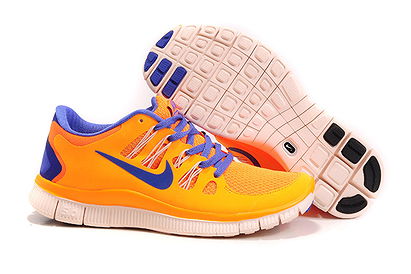 Womens Nike Free 5.0 Running Shoes Orange Blue