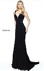 2017 Sweetheart Sherri Hill 50973 Lace Slim Cutout Black Long Party Dress