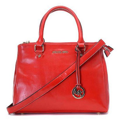 Michael Kors Large Bedford Saffiano Dressy Tote Red 