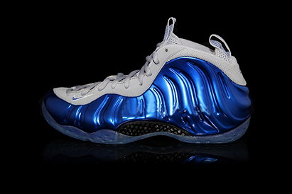Nike Foamposite Mens Basketball Shoes In Sport Royal Game Royal Wolf Grey Colors