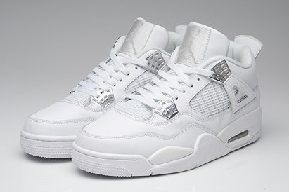Athletic Sneakers Air Michael Jordan Retro 4 25th Silver Anniversary - White Online