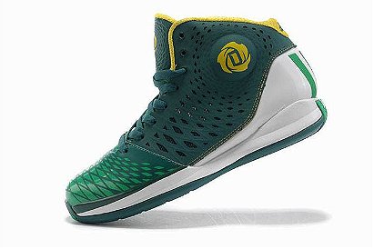 Derrick Rose 3.5 NBA Basketball Shoes with Dark Green and White Yellow Mens 