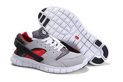Nike Huarache Free 2012 Running Shoe Wolf Grey Cool Grey Varsity Red Mens 