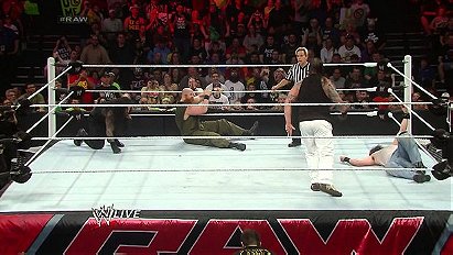 John Cena, Roman Reigns & Dean Ambrose vs. The Wyatt Family (WWE, Raw, 06/09/14)